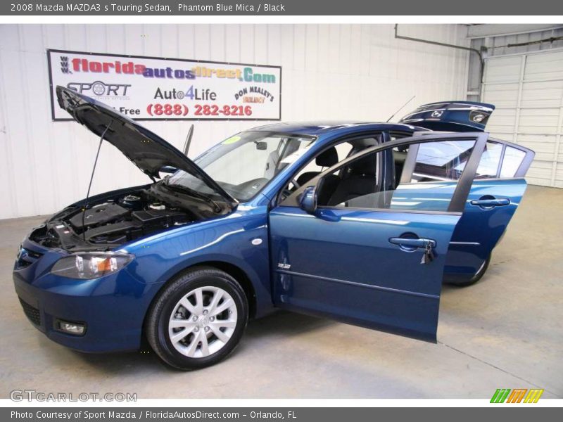 Phantom Blue Mica / Black 2008 Mazda MAZDA3 s Touring Sedan