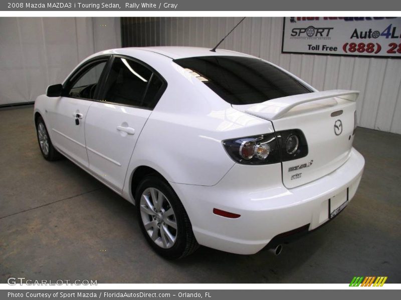 Rally White / Gray 2008 Mazda MAZDA3 i Touring Sedan