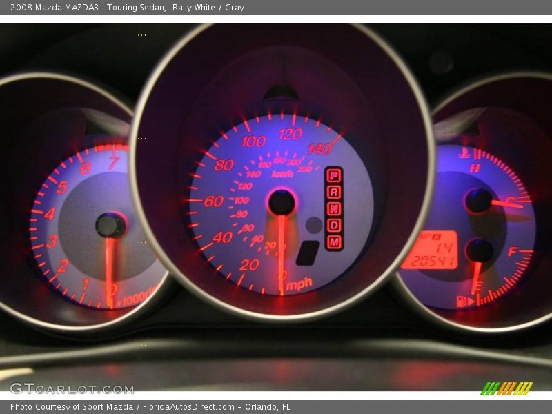 Rally White / Gray 2008 Mazda MAZDA3 i Touring Sedan