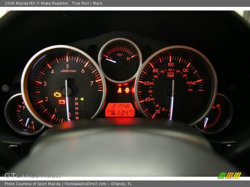 True Red / Black 2006 Mazda MX-5 Miata Roadster