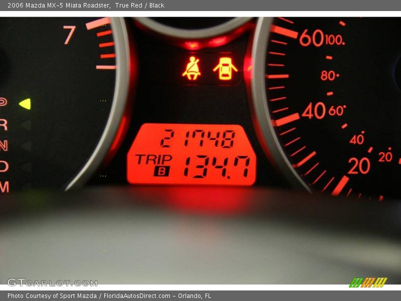 True Red / Black 2006 Mazda MX-5 Miata Roadster
