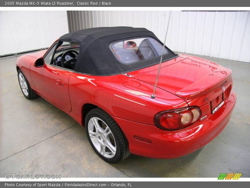 Classic Red / Black 2005 Mazda MX-5 Miata LS Roadster