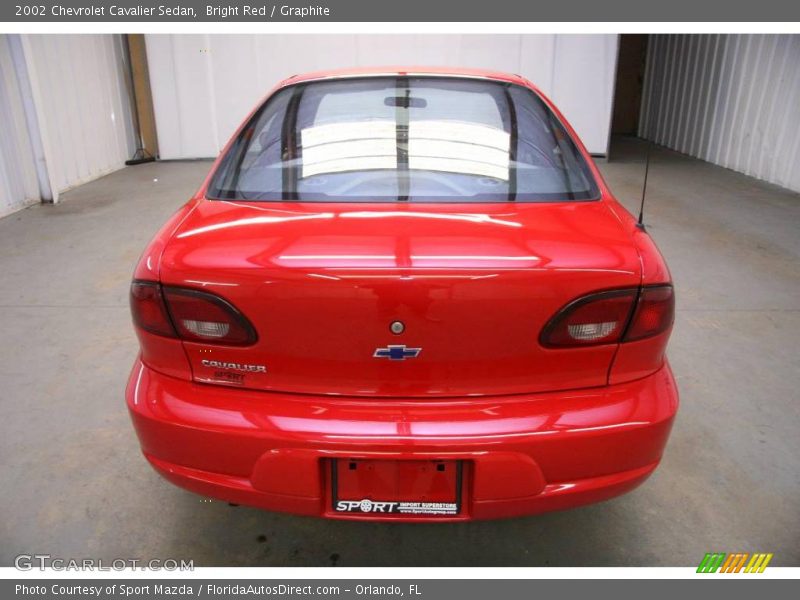 Bright Red / Graphite 2002 Chevrolet Cavalier Sedan