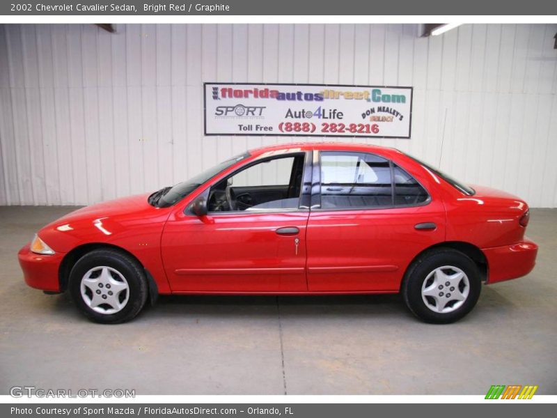 Bright Red / Graphite 2002 Chevrolet Cavalier Sedan