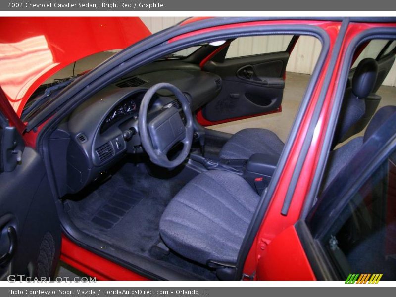 Bright Red / Graphite 2002 Chevrolet Cavalier Sedan