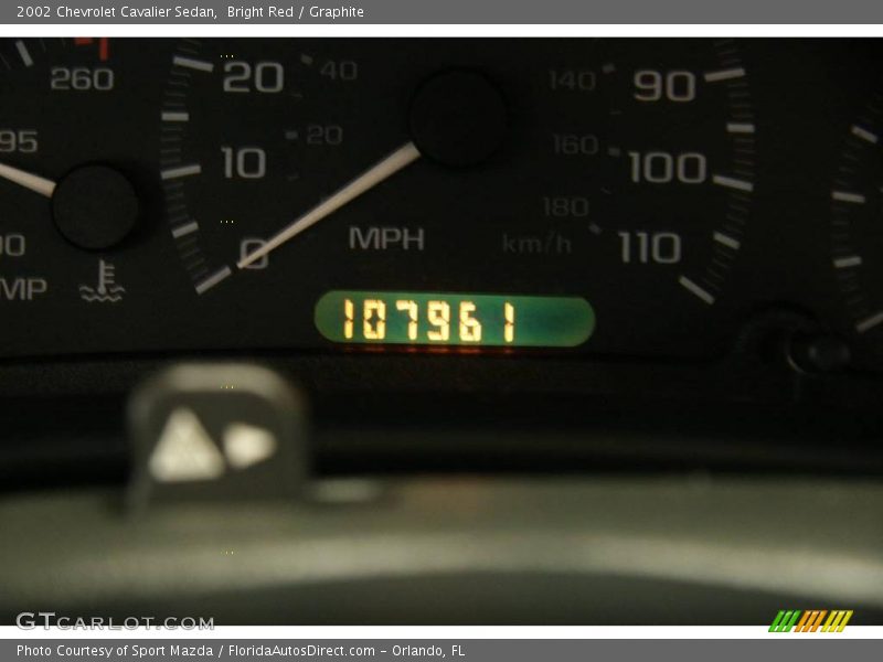 Bright Red / Graphite 2002 Chevrolet Cavalier Sedan