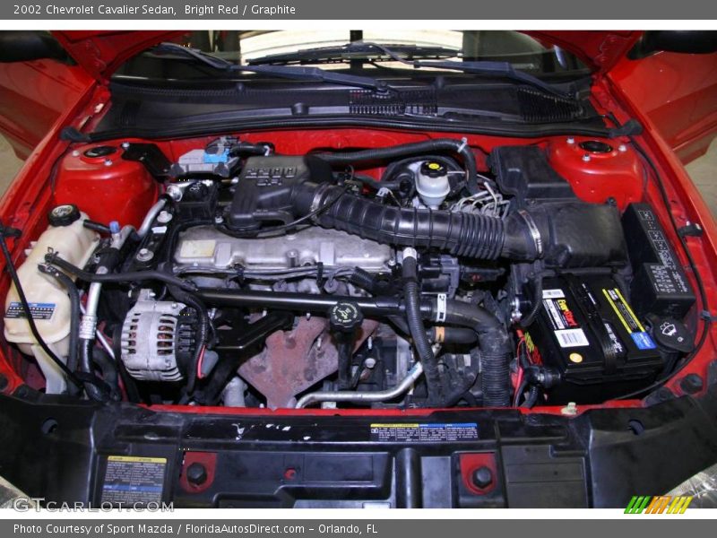 Bright Red / Graphite 2002 Chevrolet Cavalier Sedan