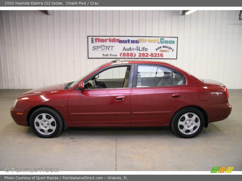 Chianti Red / Gray 2003 Hyundai Elantra GLS Sedan