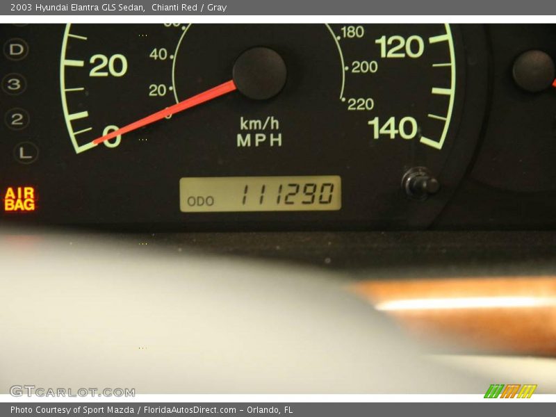 Chianti Red / Gray 2003 Hyundai Elantra GLS Sedan