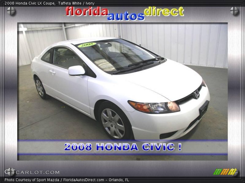 Taffeta White / Ivory 2008 Honda Civic LX Coupe