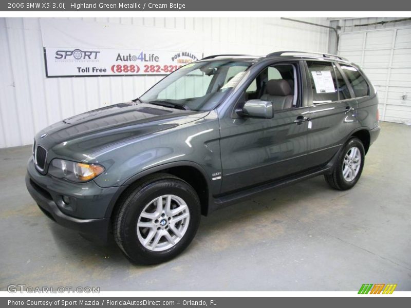 Highland Green Metallic / Cream Beige 2006 BMW X5 3.0i