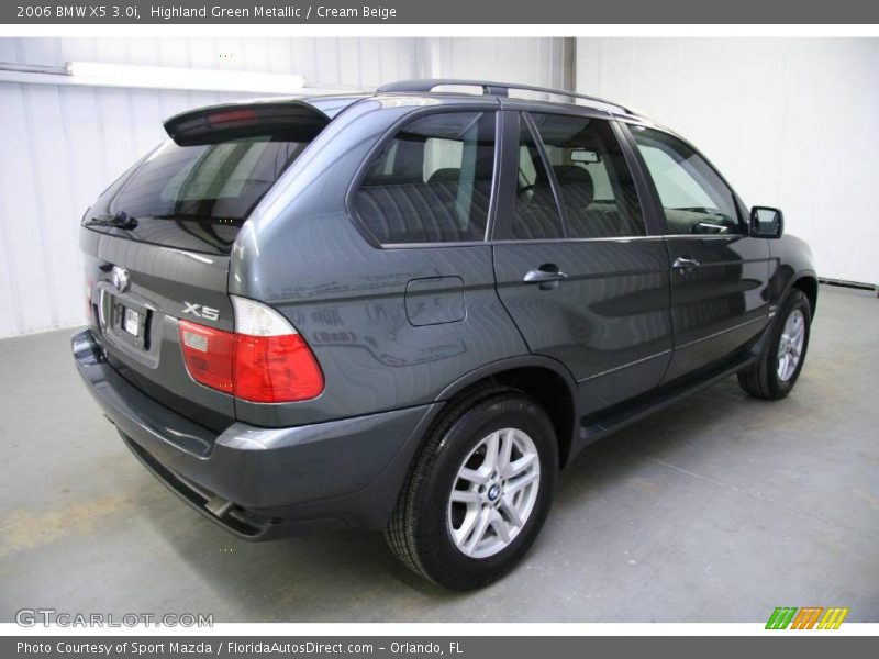 Highland Green Metallic / Cream Beige 2006 BMW X5 3.0i