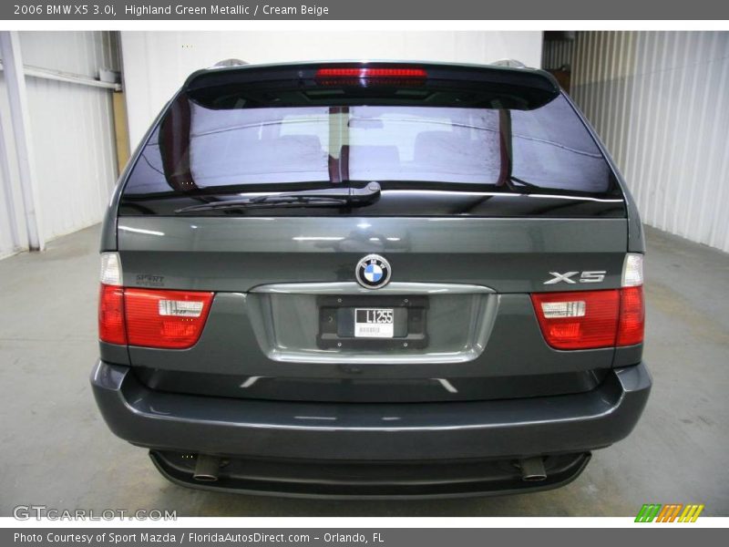 Highland Green Metallic / Cream Beige 2006 BMW X5 3.0i