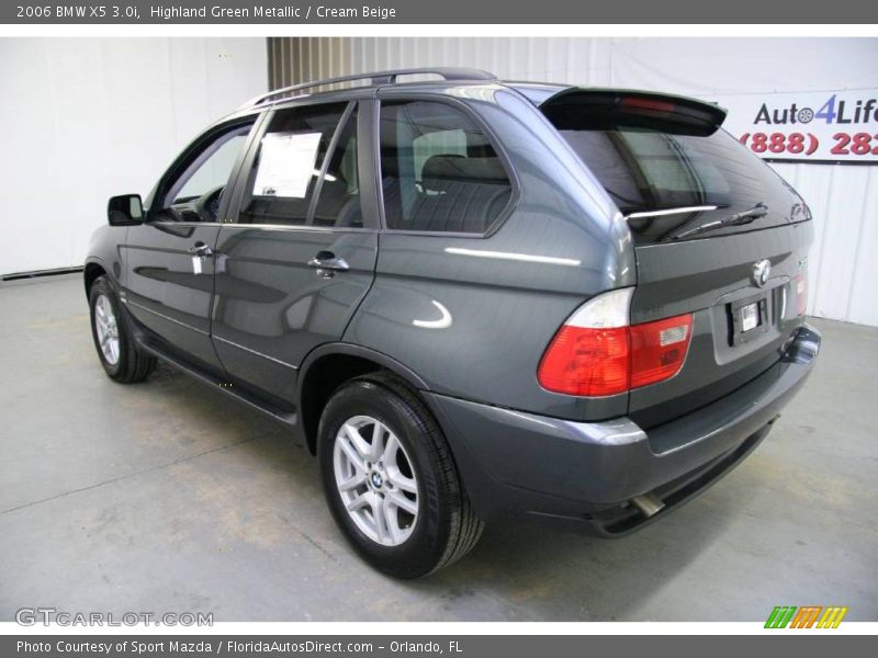 Highland Green Metallic / Cream Beige 2006 BMW X5 3.0i