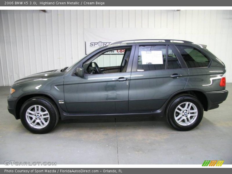 Highland Green Metallic / Cream Beige 2006 BMW X5 3.0i
