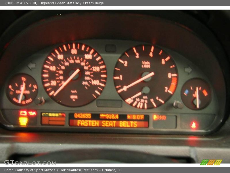 Highland Green Metallic / Cream Beige 2006 BMW X5 3.0i