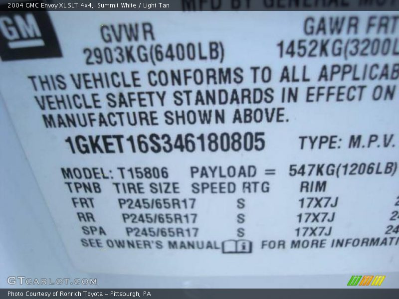 Summit White / Light Tan 2004 GMC Envoy XL SLT 4x4