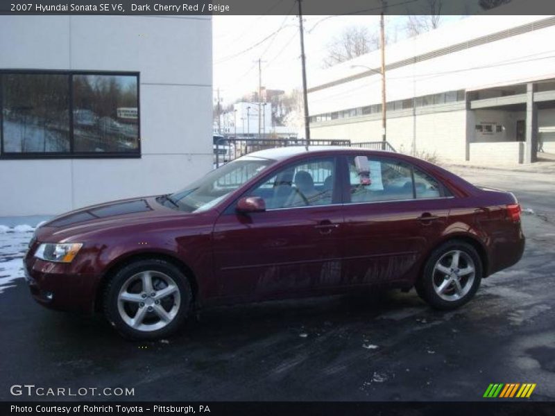 Dark Cherry Red / Beige 2007 Hyundai Sonata SE V6