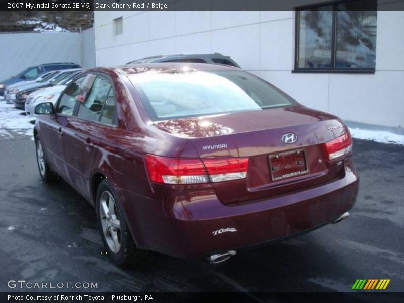 Dark Cherry Red / Beige 2007 Hyundai Sonata SE V6