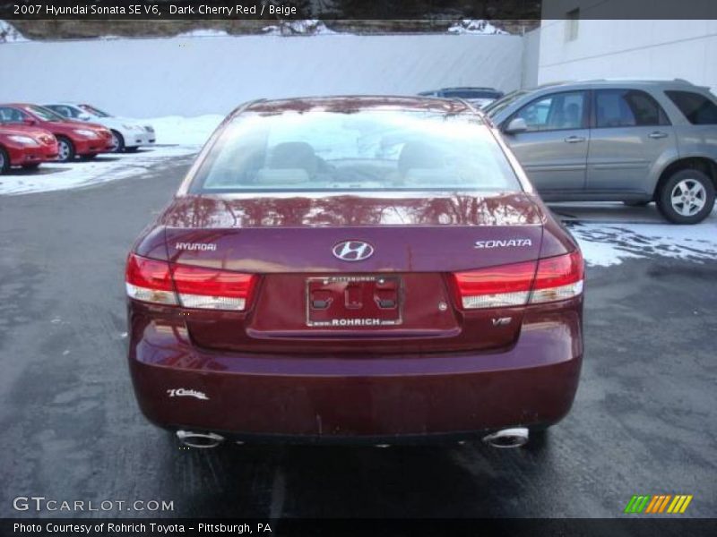 Dark Cherry Red / Beige 2007 Hyundai Sonata SE V6