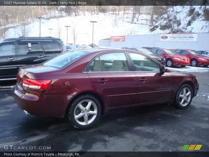 Dark Cherry Red / Beige 2007 Hyundai Sonata SE V6