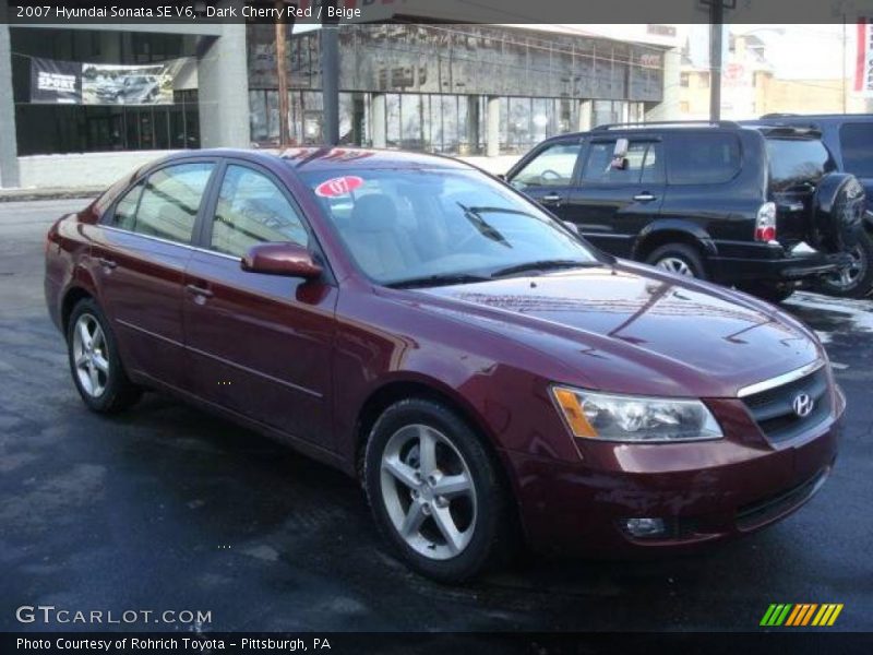 Dark Cherry Red / Beige 2007 Hyundai Sonata SE V6