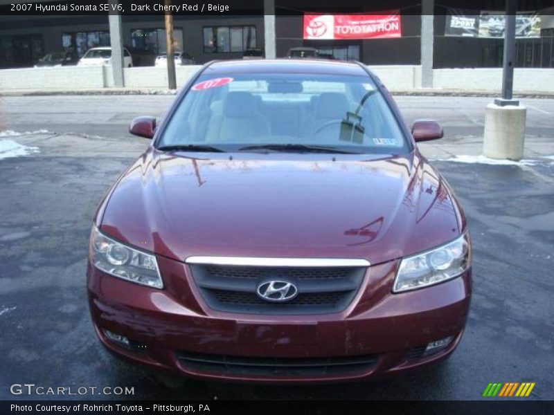 Dark Cherry Red / Beige 2007 Hyundai Sonata SE V6