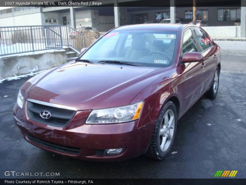 Dark Cherry Red / Beige 2007 Hyundai Sonata SE V6