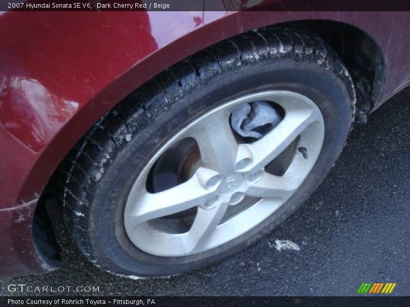 Dark Cherry Red / Beige 2007 Hyundai Sonata SE V6