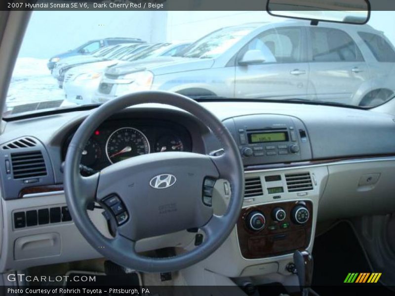 Dark Cherry Red / Beige 2007 Hyundai Sonata SE V6