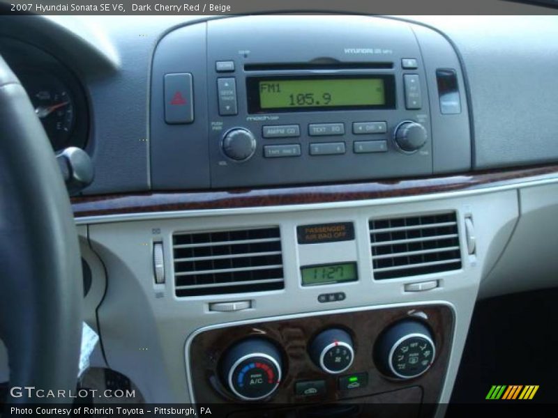 Dark Cherry Red / Beige 2007 Hyundai Sonata SE V6