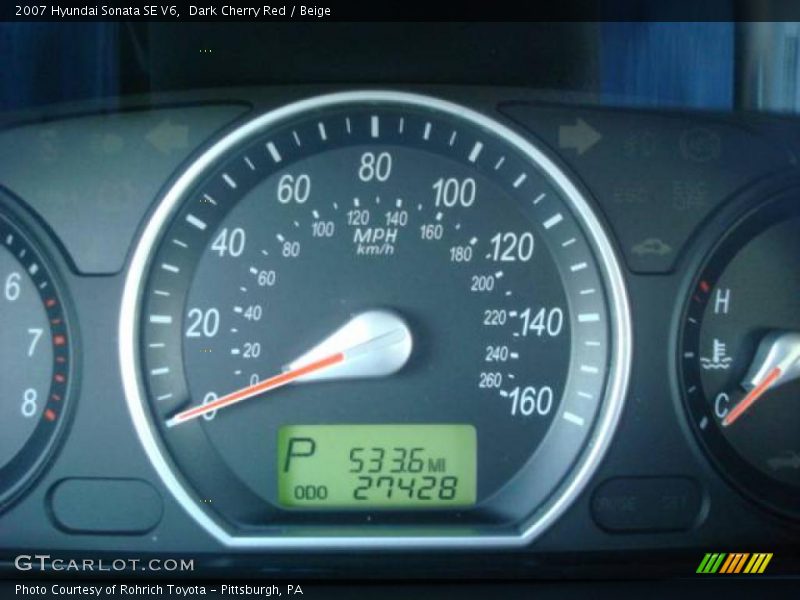 Dark Cherry Red / Beige 2007 Hyundai Sonata SE V6