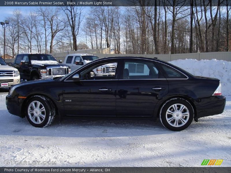 Black / Medium Light Stone 2008 Mercury Sable Premier Sedan
