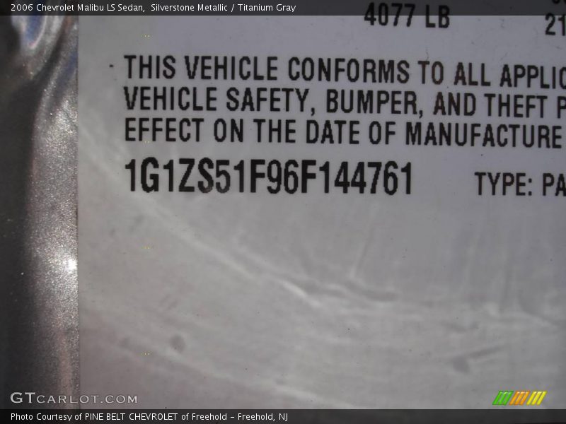 Silverstone Metallic / Titanium Gray 2006 Chevrolet Malibu LS Sedan