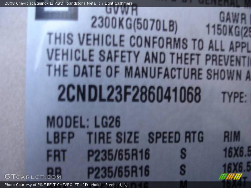 Sandstone Metallic / Light Cashmere 2008 Chevrolet Equinox LS AWD