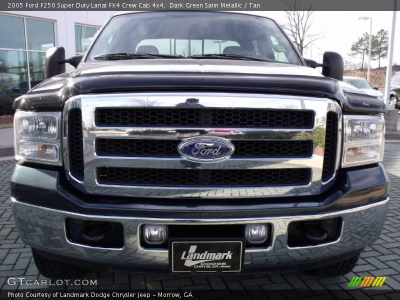 Dark Green Satin Metallic / Tan 2005 Ford F250 Super Duty Lariat FX4 Crew Cab 4x4