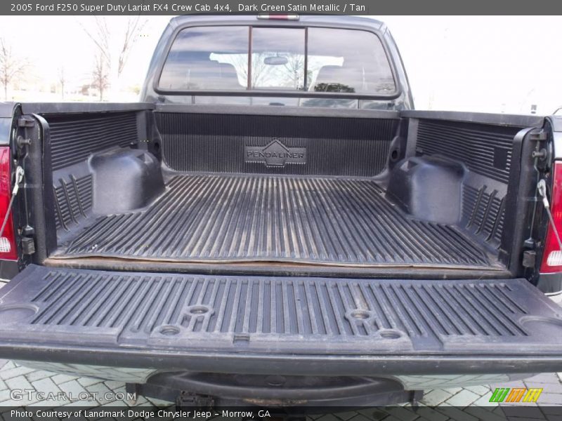Dark Green Satin Metallic / Tan 2005 Ford F250 Super Duty Lariat FX4 Crew Cab 4x4