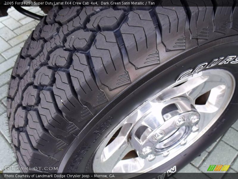 Dark Green Satin Metallic / Tan 2005 Ford F250 Super Duty Lariat FX4 Crew Cab 4x4