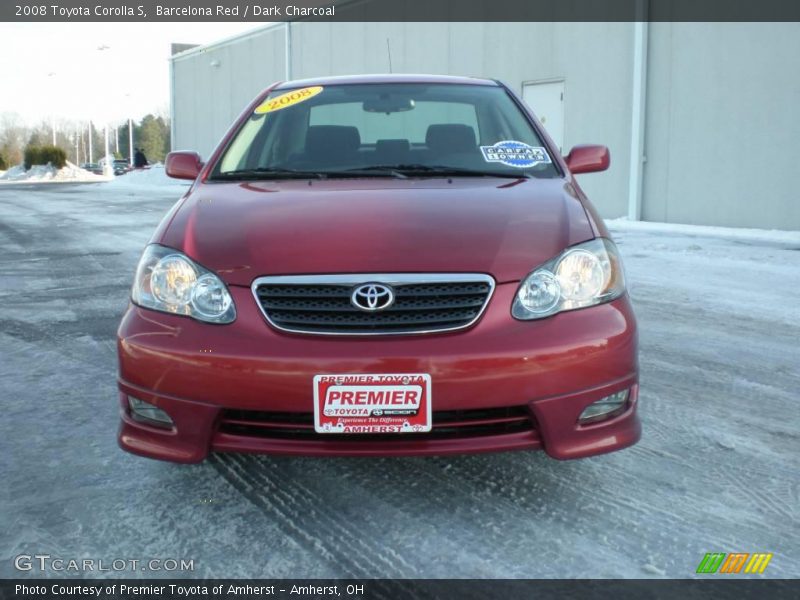 Barcelona Red / Dark Charcoal 2008 Toyota Corolla S