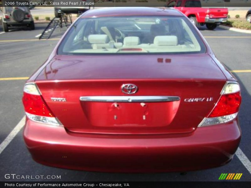 Salsa Red Pearl / Taupe 2006 Toyota Camry LE
