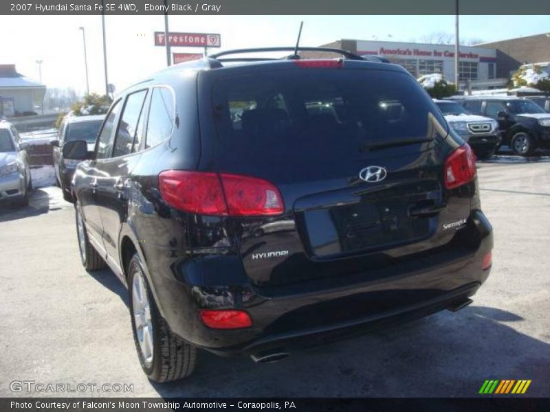 Ebony Black / Gray 2007 Hyundai Santa Fe SE 4WD