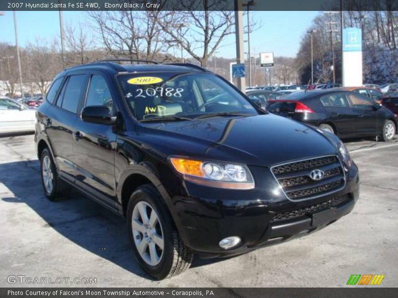 Ebony Black / Gray 2007 Hyundai Santa Fe SE 4WD