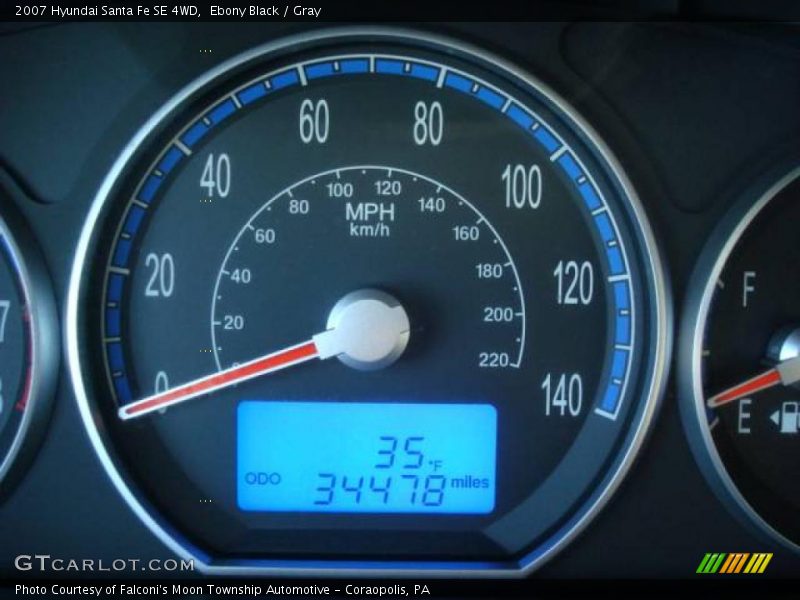 Ebony Black / Gray 2007 Hyundai Santa Fe SE 4WD
