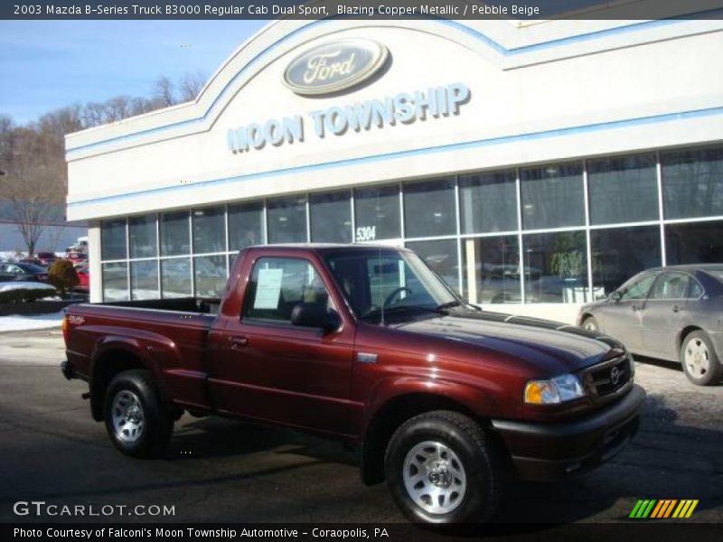 Blazing Copper Metallic / Pebble Beige 2003 Mazda B-Series Truck B3000 Regular Cab Dual Sport