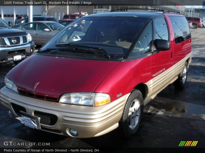 Medium Red Metallic / Beige 1995 Pontiac Trans Sport SE