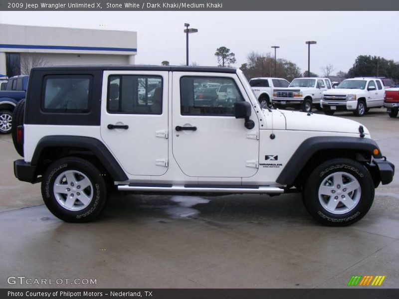 Stone White / Dark Khaki/Medium Khaki 2009 Jeep Wrangler Unlimited X
