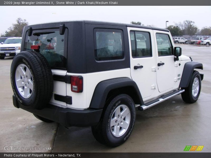Stone White / Dark Khaki/Medium Khaki 2009 Jeep Wrangler Unlimited X