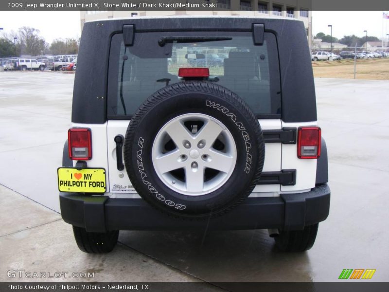 Stone White / Dark Khaki/Medium Khaki 2009 Jeep Wrangler Unlimited X