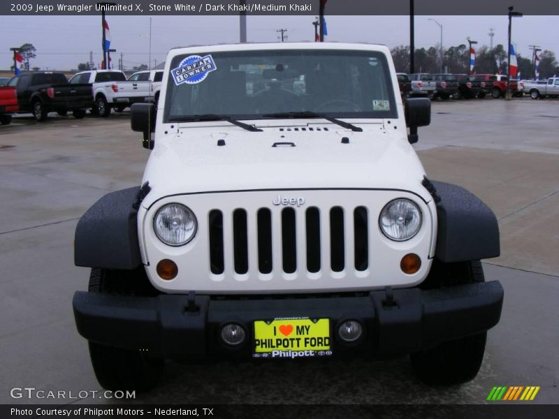 Stone White / Dark Khaki/Medium Khaki 2009 Jeep Wrangler Unlimited X