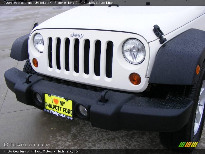 Stone White / Dark Khaki/Medium Khaki 2009 Jeep Wrangler Unlimited X